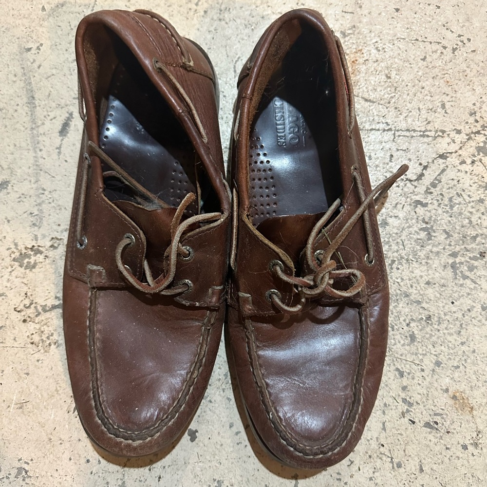 Sebago Chestnut Leather Boat Shoes